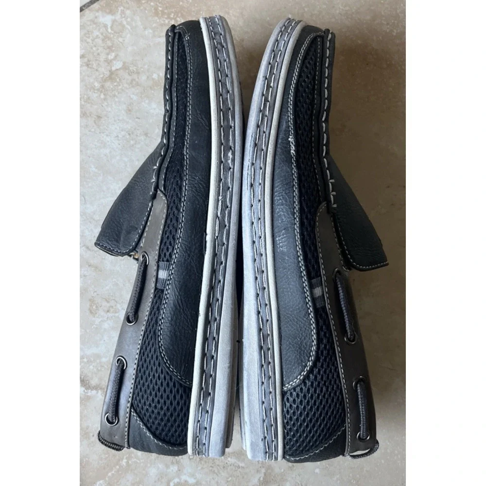 Brix Dacio Boat Shoes Slip On Loafers Men's 8.5 Gray Vegan Leather